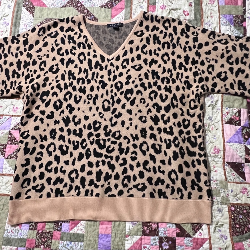 Leopard Print V-Neck Sweater